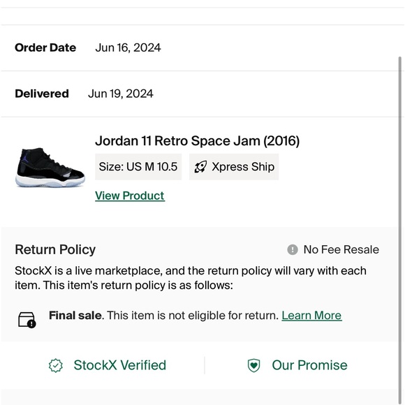 100% authentic 2006 Retro 11 Space Jam! Lightly worn and Stock X verified 10.5 main image 6